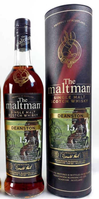 Deanston 2010 - 15 Jahre PX Sherry Butt No. 8898 mit 53,8% von The Maltman - single Malt scotch Whisky